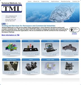 Screenshot of old Technical Methods website